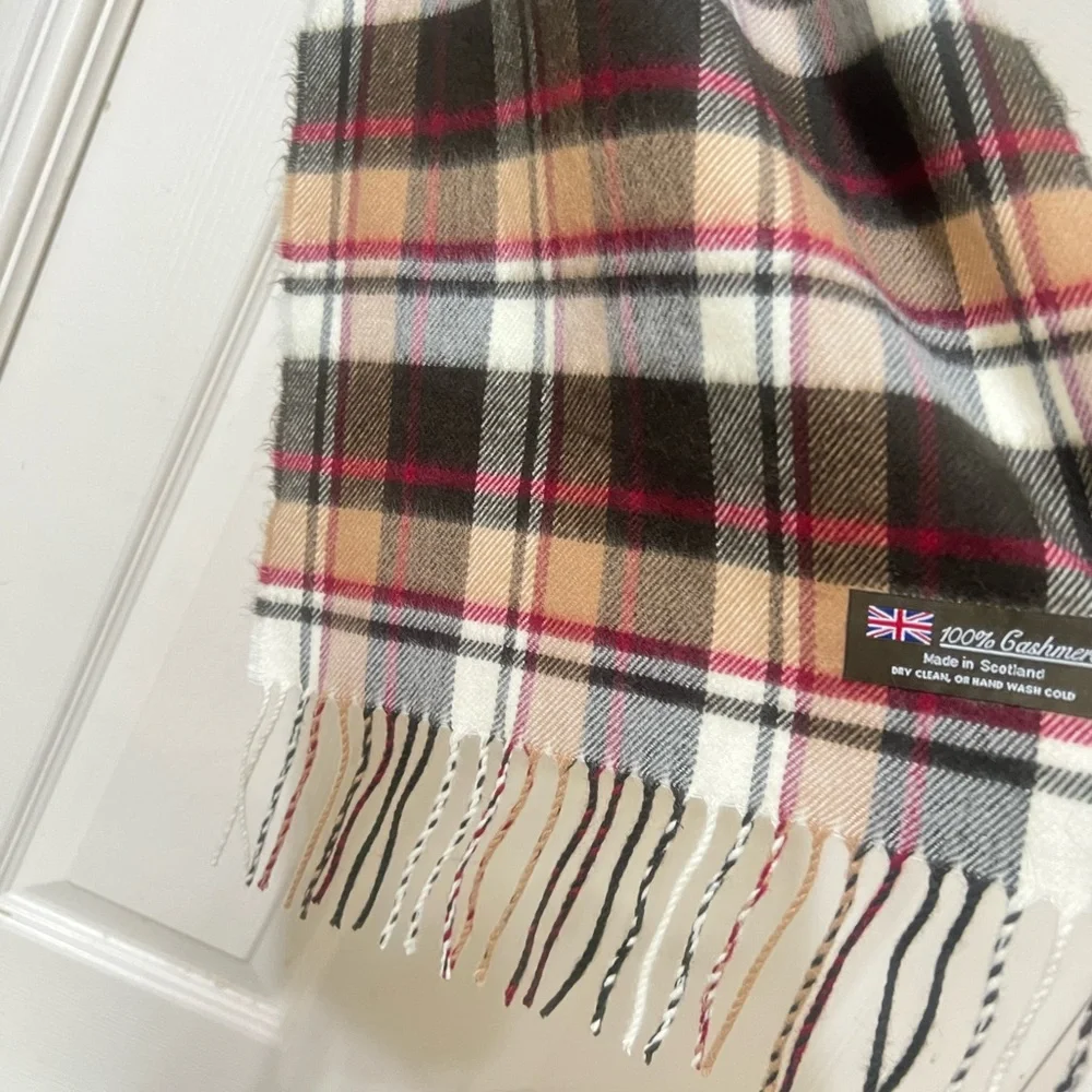 Scottish 100% cashmere multicolored tartan plaid men’s scarf classic gentleman